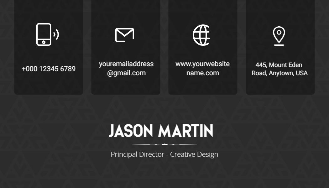 Sleek Dark Corporate Creative Design Business Card Template