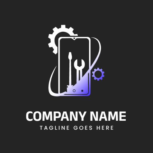 Sleek Design Featuring Tools for Mobile Repairing Services Logo Template