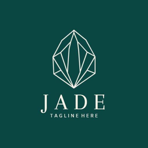 Sleek Geometric Green Jade Design for Luxury Business Logo Template