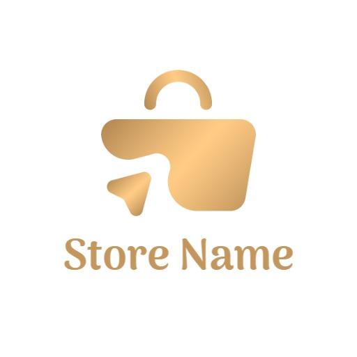 Sleek Golden Shopping Bag Design for Retail Store Logo Template