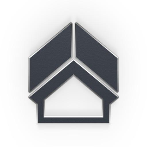 Sleek Gray 3D House Design Representing Modern Architecture Logo Template
