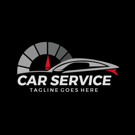 Sleek Gray Sports Car Design for Reliable Car Service Logo Template