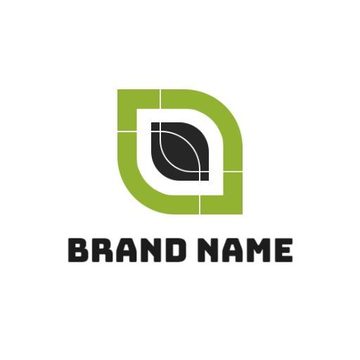 Sleek Green and Black Abstract Minimalist Logo Template