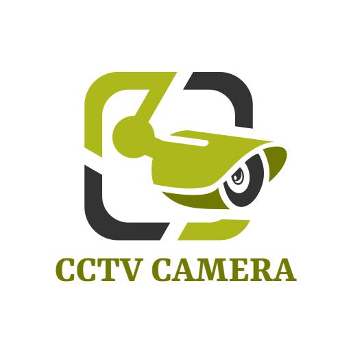 Sleek Green and Black CCTV Camera Design for Security Logo Template