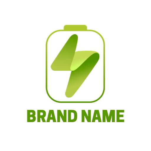 Sleek Green Battery Design Promoting Eco-Friendly Energy Logo Template