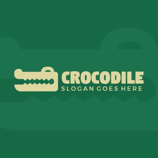 Sleek Green Crocodile Design Representing Wildlife Logo Template