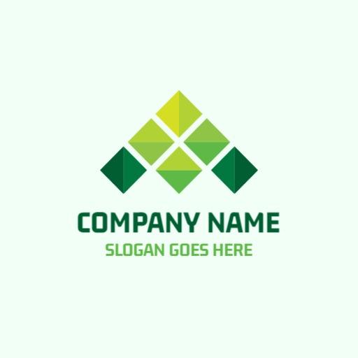 Sleek Green Geometric Design for Modern Company Logo Template