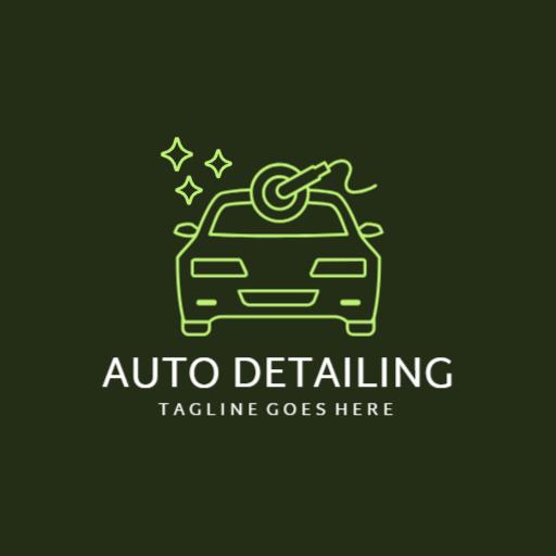Sleek Green Graphic Showcasing Expert Auto Detailing Logo Template