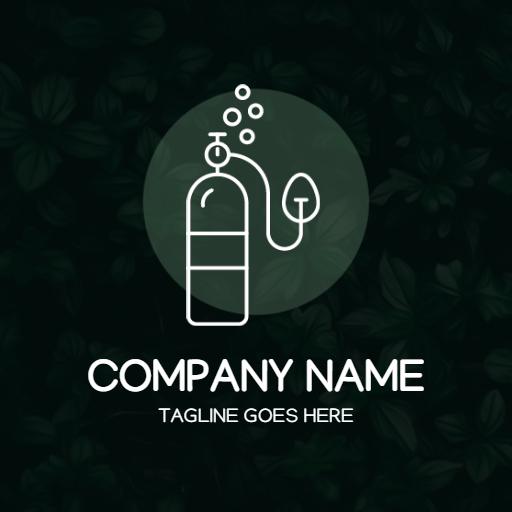 Sleek Green Oxygen Cylinder Design for Vital Life Logo Template