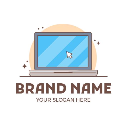 Sleek Laptop Design with Pointing Cursor for Computer Logo Template
