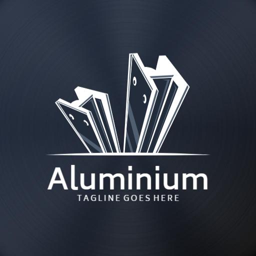 Sleek Metallic Panels Representing Aluminium Industry Logo Template