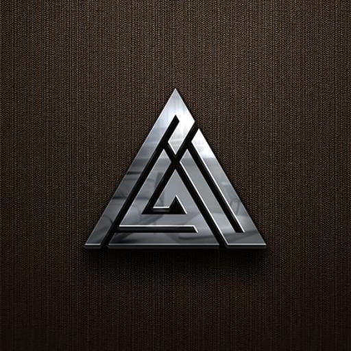 Sleek Metallic Triangle Design in Dark Textured Background Mockup Template