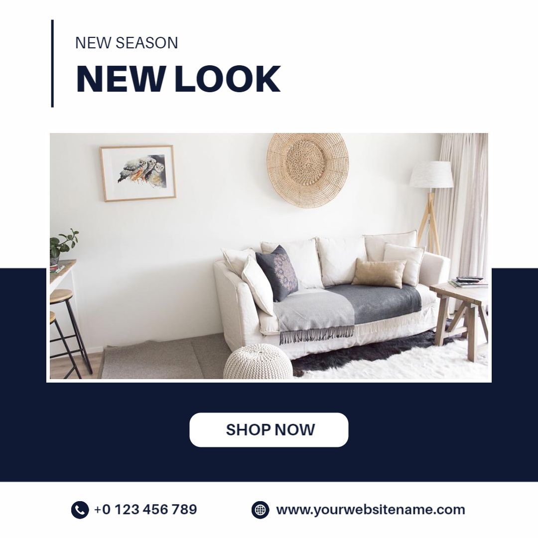 Sleek Minimalist Home Decor with New Look Offer Ad Template