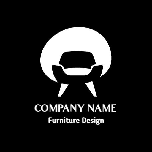Sleek Modern Black and White Armchair Design Furniture Logo Template