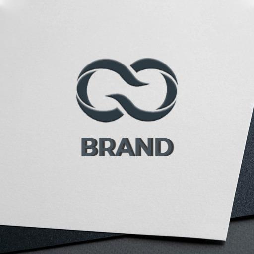 Sleek Modern Black and White Branding Mockup Logo Template