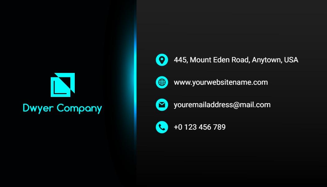 Sleek Modern Corporate Blue Gradient Business Card Template