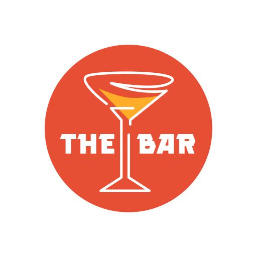Sleek Modern Design Featuring Wine Bar and Cocktail Logo Template