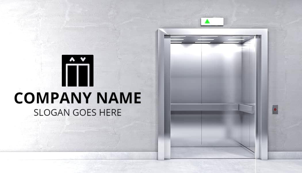 Sleek Modern Elevator Service Visiting Card Template