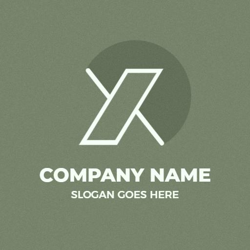 Sleek Modern Green and White X Letter Design Logo Template