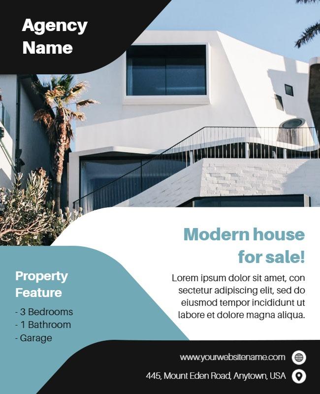 Sleek Modern Luxury Real Estate Listing Flyer Template