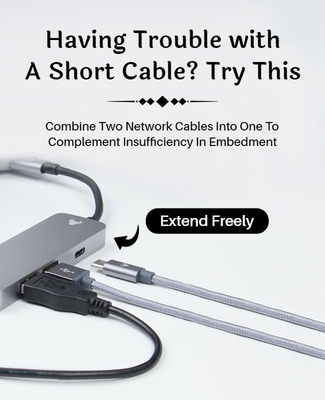 Sleek Modern Networking Solutions Cable Extension Poster Template
