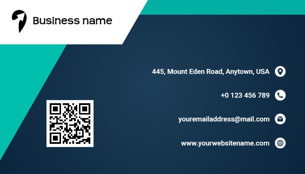 Sleek Navy Corporate QR Code Enabled Business Card Template