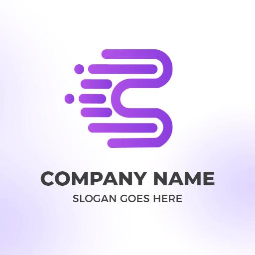 Sleek Purple and White C Letter Design for Branding Logo Template