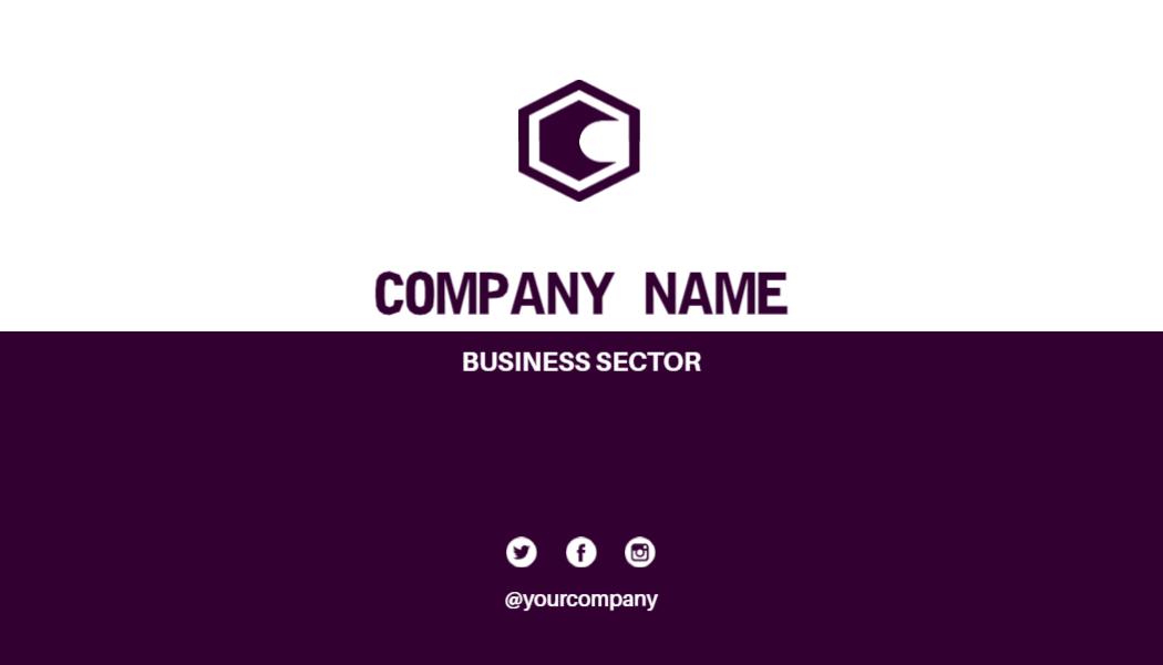 Sleek Purple and White Modern Corporate Business Card Template