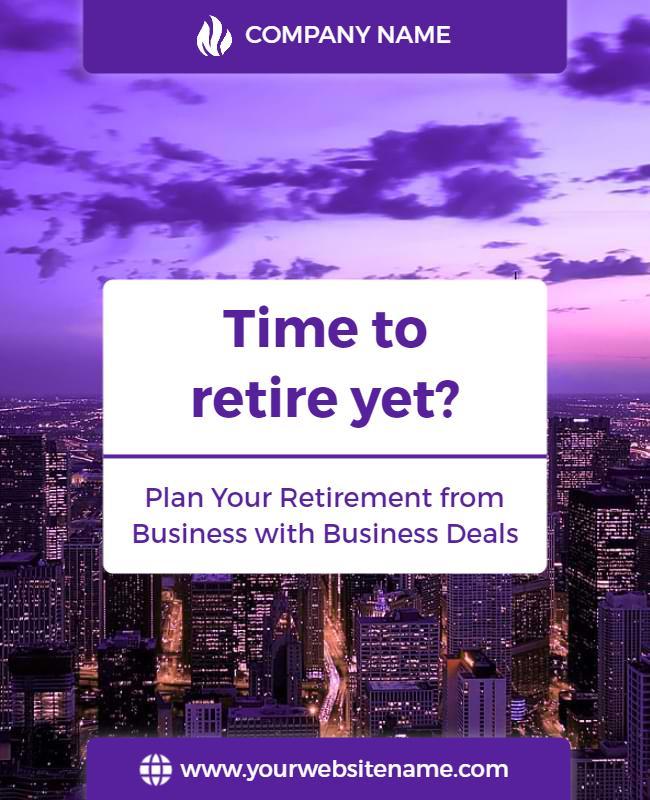 Sleek Purple Business Retirement Planning Poster Template