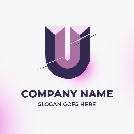 Sleek Purple U Letter Design for Modern Branding Logo Template
