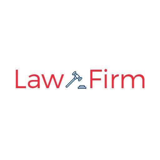 Sleek Red and Blue Justice Symbol for Law Firm Logo Template