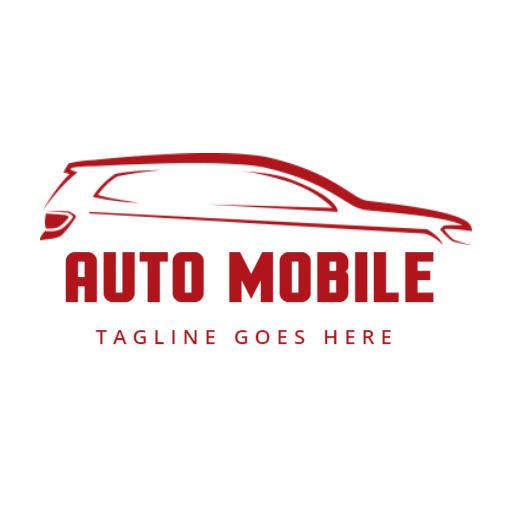 Sleek Red Car Design Representing Auto Garage Services Logo Template