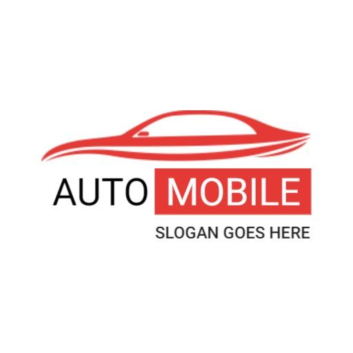 Sleek Red Car Outline Signifying Garage Services Logo Template