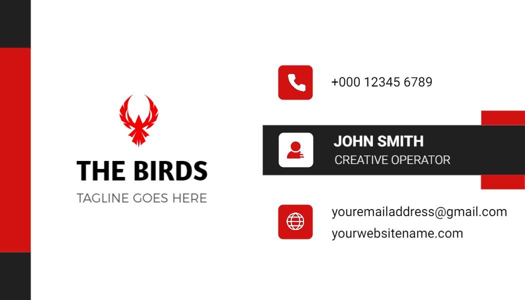 Sleek Red Creative Operator Personal Business Card Template