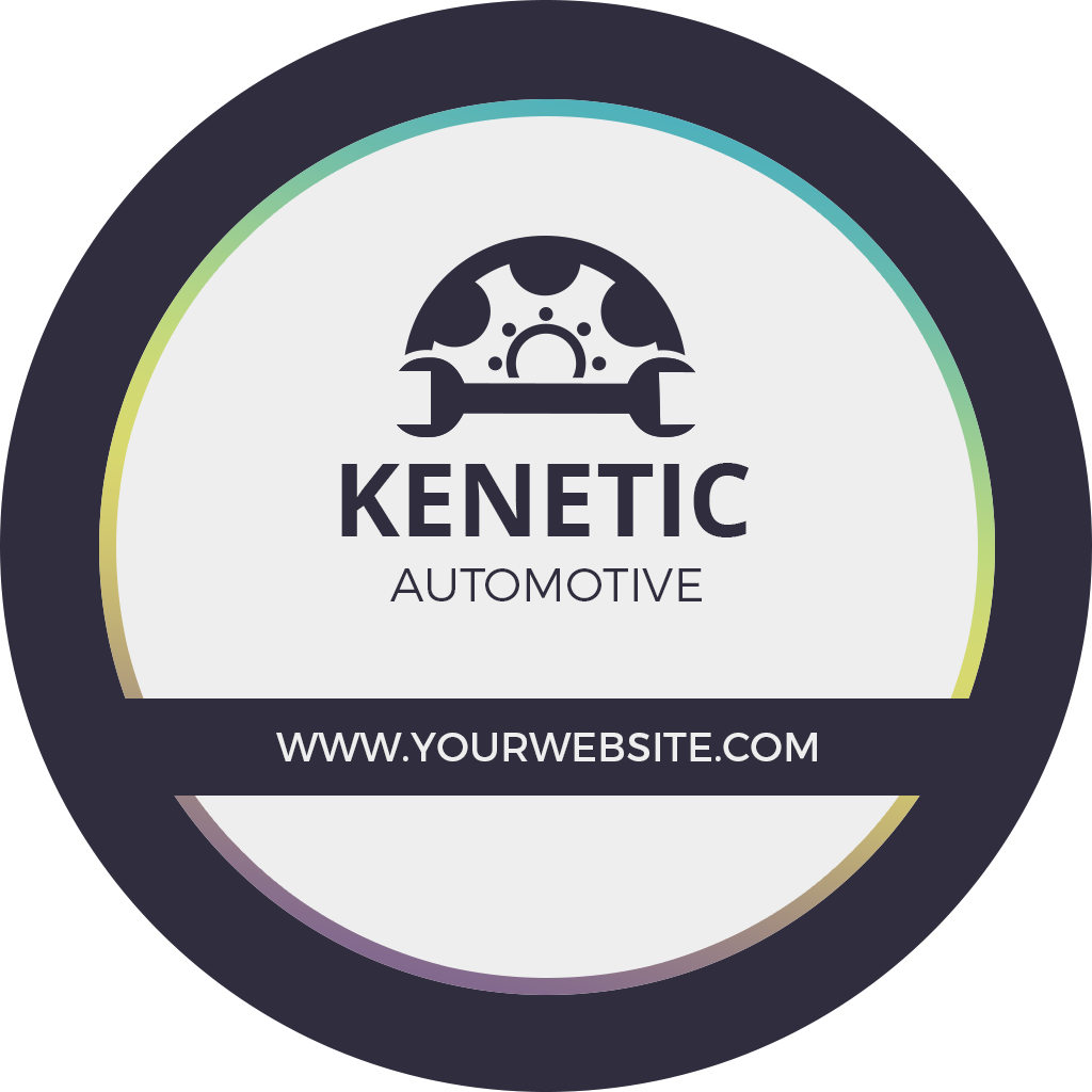 Sleek Round Auto Repair Kenetic Automotive Business Card Template