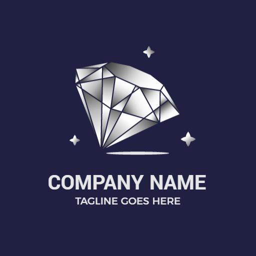 Sleek Silver Diamond Design Representing Luxury Services Logo Template