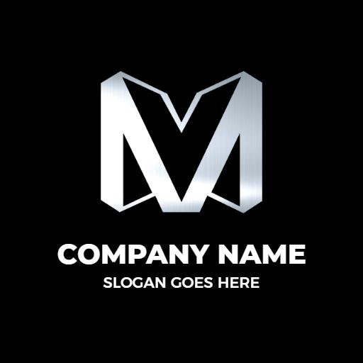 Sleek Silver M Letter Design Representing Modern Branding Logo Template