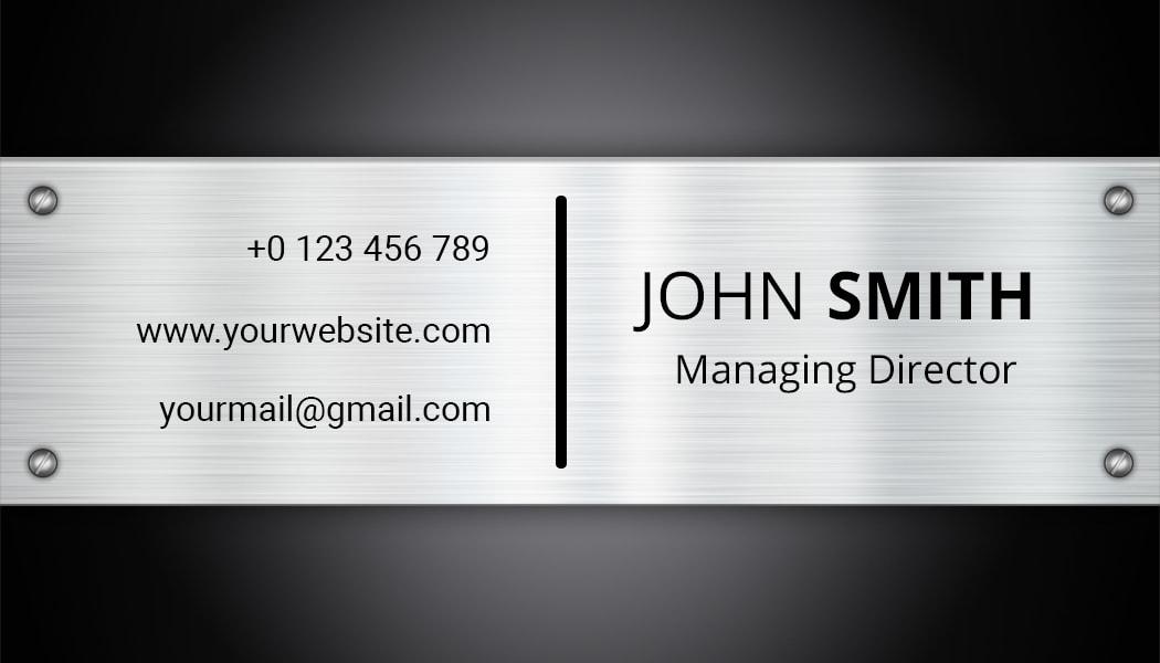 Sleek Silver Metal Professional Visiting Card Template