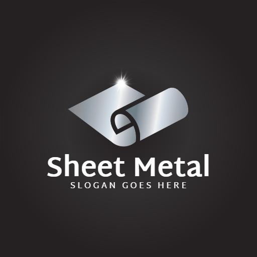Sleek Silver Rolled Sheet Embodying Quality Sheet Metal Logo Template