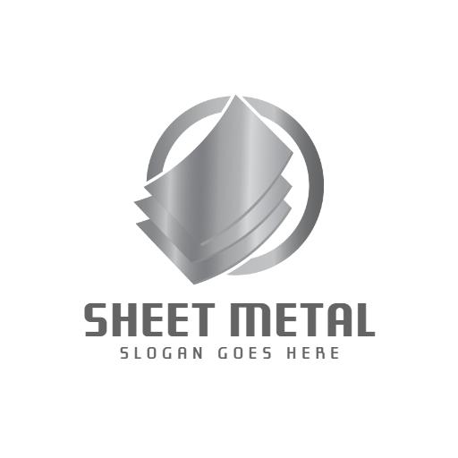 Sleek Silver Sheet Metal Design Showcasing Industrial Strength Logo Template