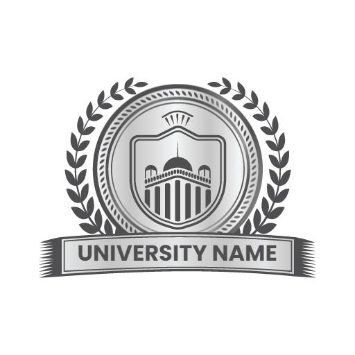 Sleek Silver University Badge Design with Classic Elements Logo Template