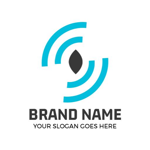 Sleek Turquoise Waves Showcasing Wireless Technology Logo Template