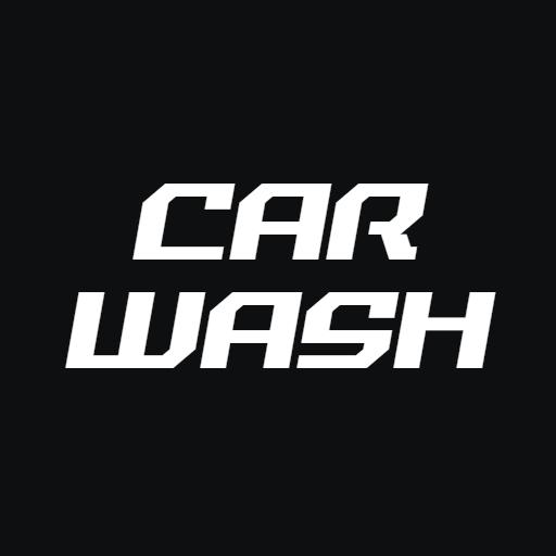 Sleek White Typography for Car Wash Business Branding Wordmark Template