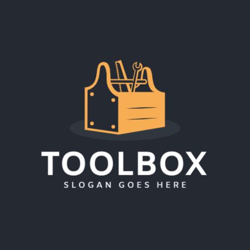Sleek Yellow Toolbox with Essential Tools Ready for Work Logo Template