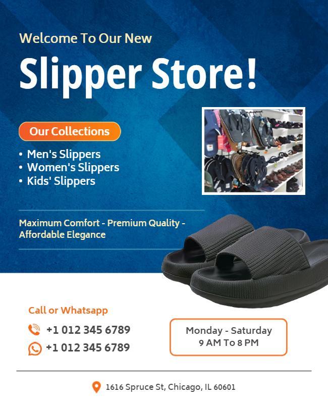 Slipper Store Grand Opening Promotion Flyer Template