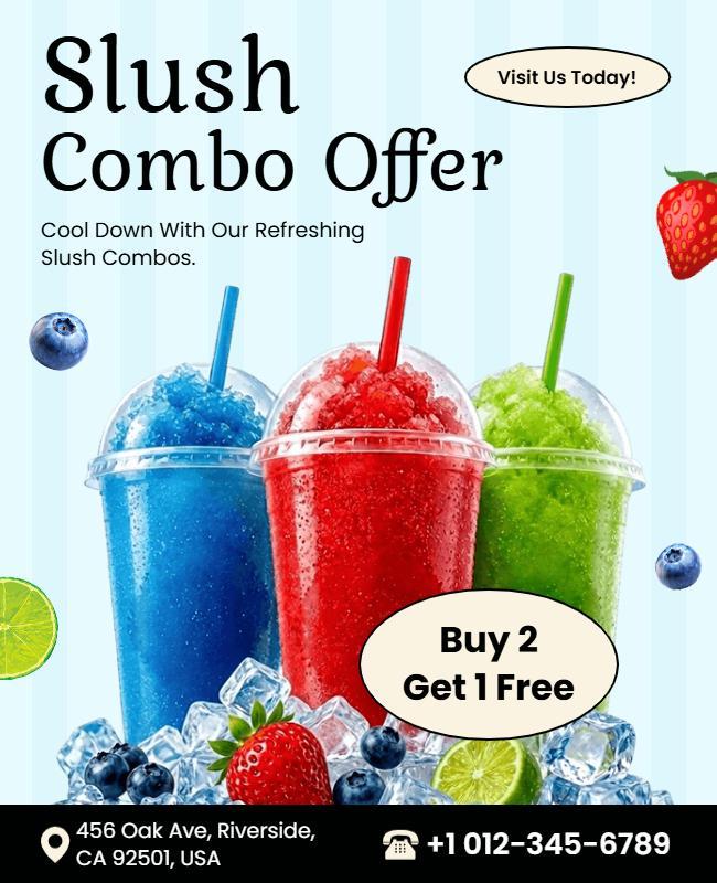 Slush Beverage Combo Offer Poster Template