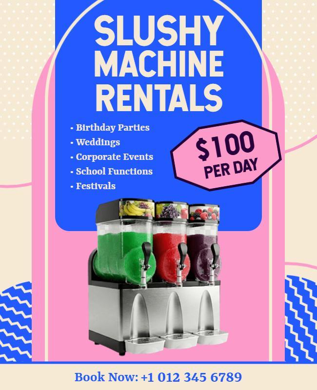Slushy Machine Rentals Event Flyer Template
