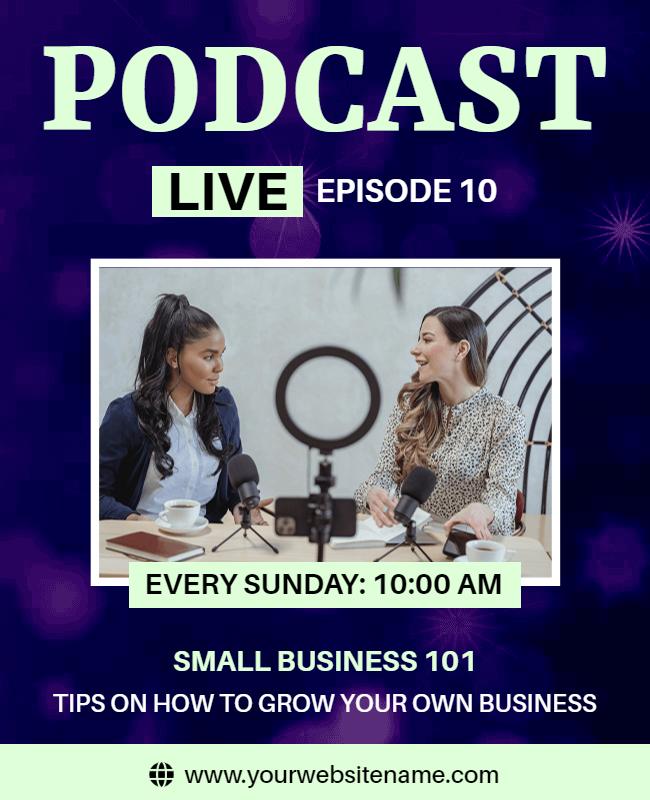 Small Business Podcast Live Episode Flyer Template