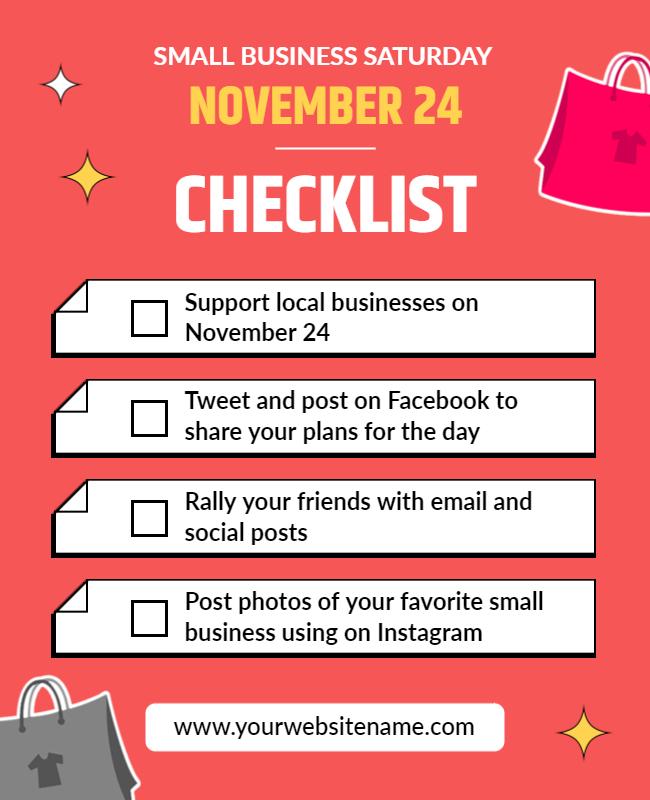 Small Business Saturday Checklist Flyer Template