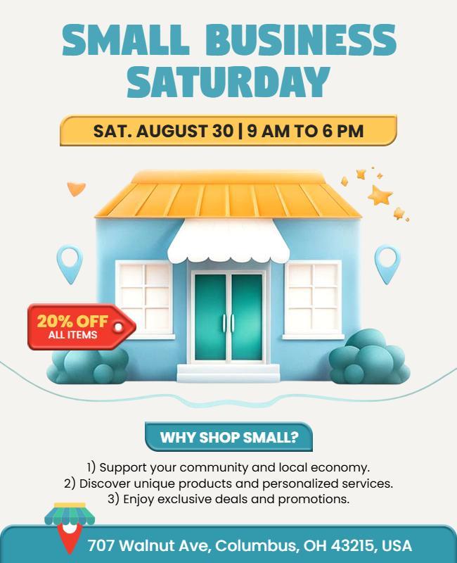 Small Business Saturday Event Flyer Template